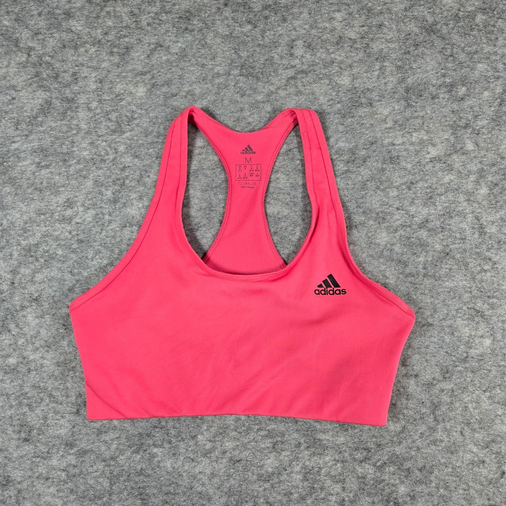 Adidas Womens Pink Climalite Racerback Athletic Sports Bra Medium